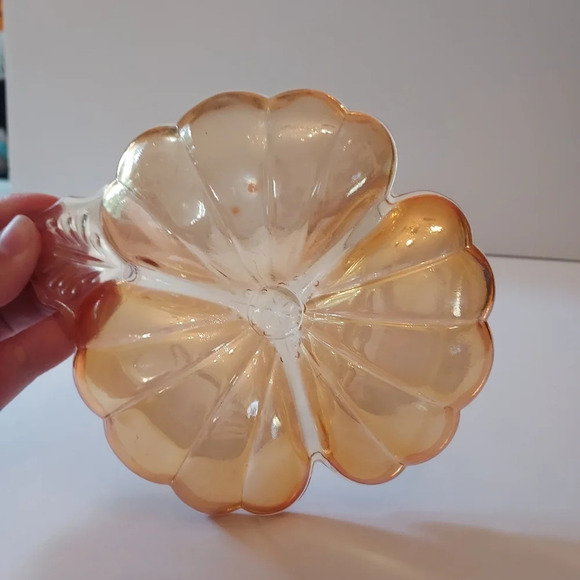 Vintage Jeanette Marigols Carnival Glass 3 Leaf Clover - Picture 9 of 12